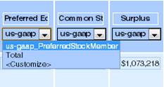 stockholders equity column tag example